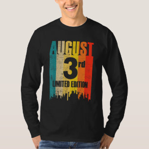 August 3 Limited Edition Month 8 3rd Day Retro Vin T-Shirt