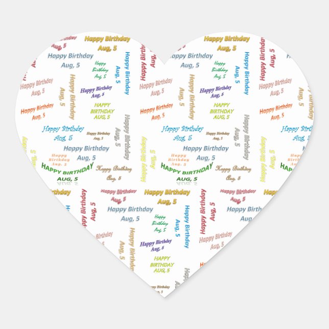 August, 5 Birthday Sticker (Front)