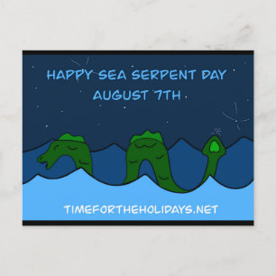 August 7th is National Sea Serpent Day Postcard