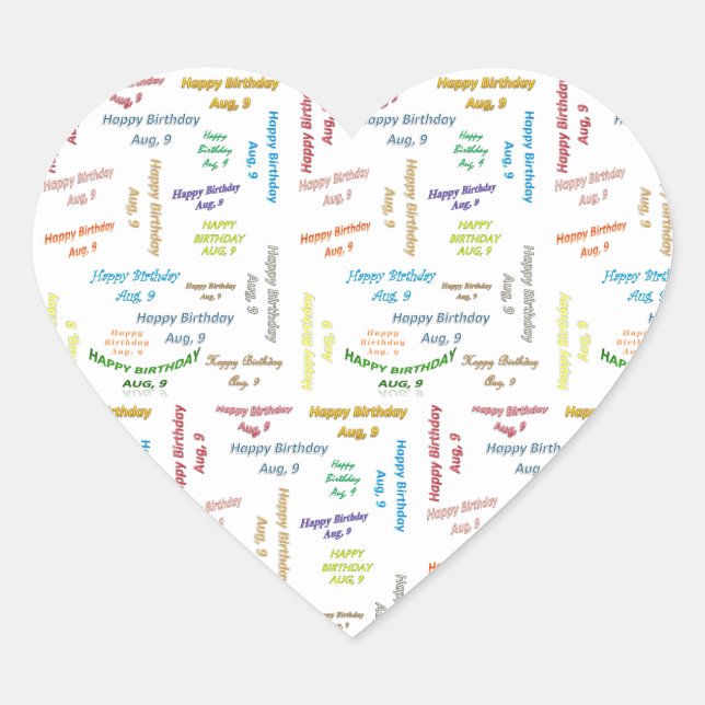 August, 9 Birthday Sticker (Front)