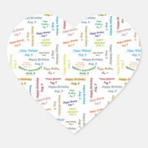 August, 9 Birthday Sticker