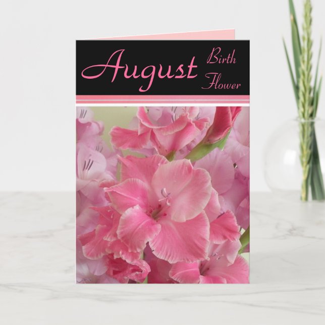 August Birth Flower - Gladiola Note Card (Front)