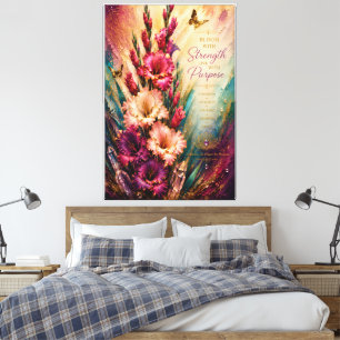 August Birth Flower Gladiolus Modern Sculptural Canvas Print