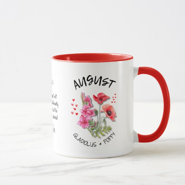 AUGUST Birth Month Flower Custom Name Christian Mug (Right)