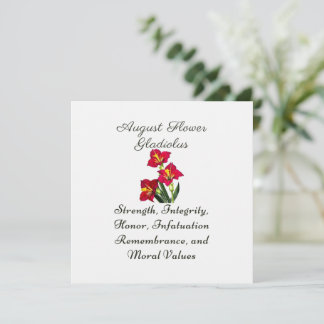 August Birth Month Flower Gladiolus Birth Gift