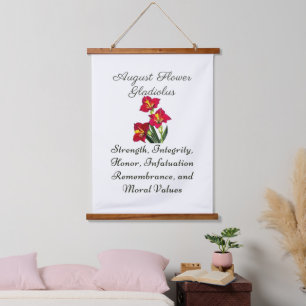 August Birth Month Flower Gladiolus Birth Gift Hanging Tapestry