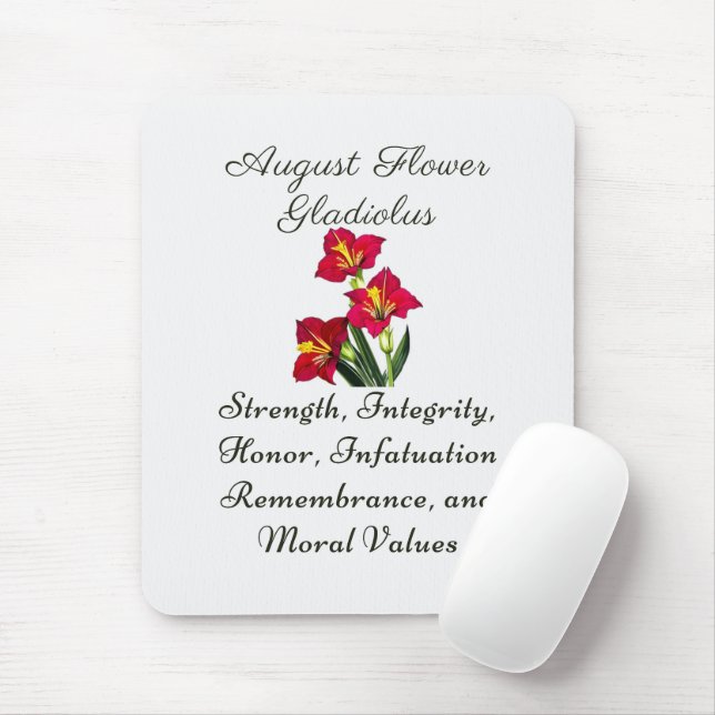August Birth Month Flower Gladiolus Birth Gift Mouse Pad (With Mouse)