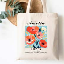 August Birth Month Flower Poppy Shopping Reading