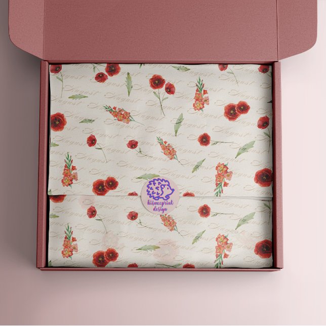 August Birth Month Flowers Poppy Gladiolus  Tissue Paper (Creator Uploaded)