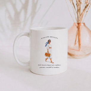 August Birth Month Girl Monogram Coffee Mug