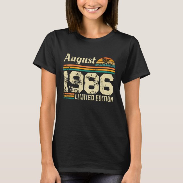August Birthday Custom Year T-Shirt (Front)