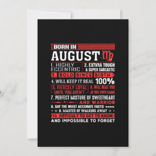 August Birthday Gifts - Born In August Virgo Holiday Card