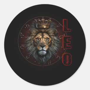 August Birthday Leo Lion Pride Graphic Zodiac Horo Classic Round Sticker