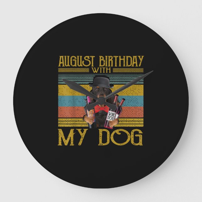 August Birthday With My Gordon Setter Dog 2020 Large Clock (Front)