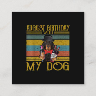 August Birthday With My Gordon Setter Dog 2020 Square Business Card