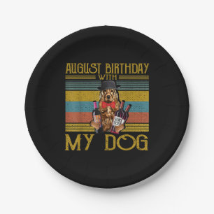 August Birthday With My Irish Setter Dog 2020 Paper Plate