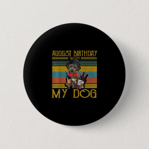 August Birthday With My Irish Wolfhound Dog 2020 6 Cm Round Badge