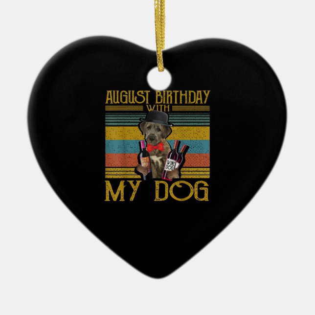 August Birthday With My Irish Wolfhound Dog 2020 Ceramic Tree Decoration (Front)