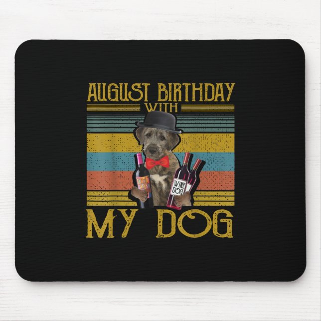August Birthday With My Irish Wolfhound Dog 2020 Mouse Pad (Front)