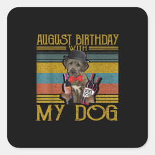 August Birthday With My Irish Wolfhound Dog 2020 Square Sticker