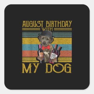 August Birthday With My Irish Wolfhound Dog 2020 Square Sticker