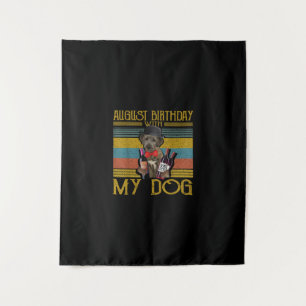 August Birthday With My Irish Wolfhound Dog 2020 Tapestry