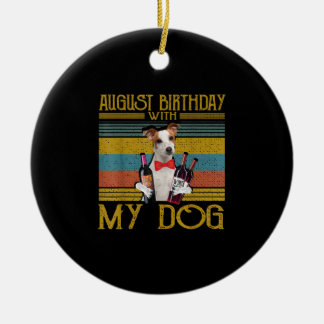 August Birthday With My Jack Russell Dog 2020 Ceramic Tree Decoration