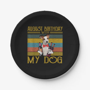 August Birthday With My Jack Russell Dog 2020 Paper Plate
