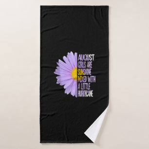 August Birthday Womens Gift Funny Daisy Aster Gift Bath Towel
