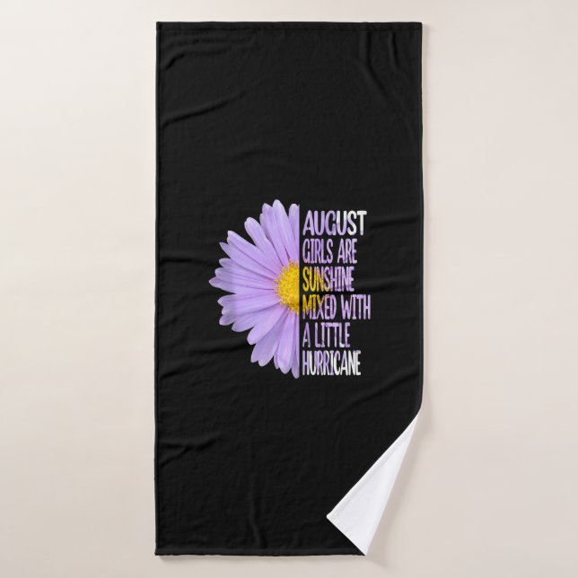 August Birthday Womens Gift Funny Daisy Aster Gift Bath Towel (Bath Towel)