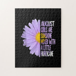 August Birthday Womens Gift Funny Daisy Aster Gift Jigsaw Puzzle