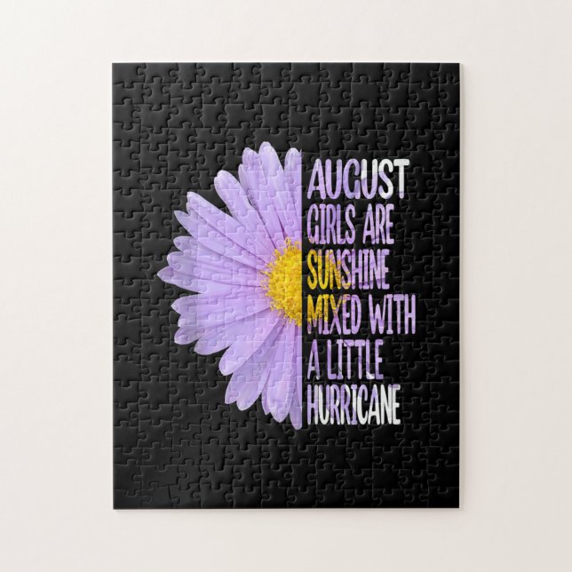 August Birthday Womens Gift Funny Daisy Aster Gift Jigsaw Puzzle (Vertical)