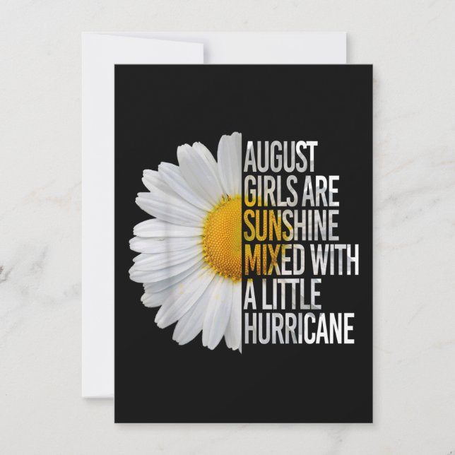 August Birthday Womens Gift Funny Daisy Quote Gift Invitation (Front)
