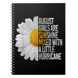 August Birthday Womens Gift Funny Daisy Quote Gift Notebook