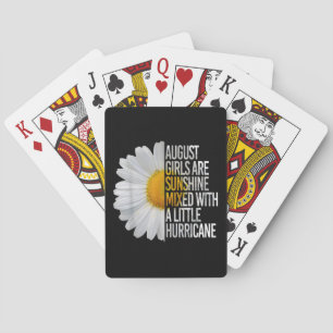 August Birthday Womens Gift Funny Daisy Quote Gift Playing Cards