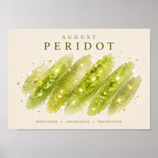 August Birthstone Peridot Art A4 Poster