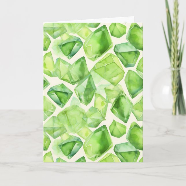 August Birthstone Peridot Birthday Card (Front)
