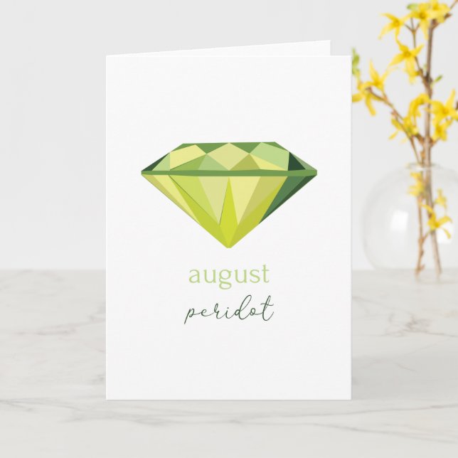 August Birthstone Peridot Card (Yellow Flower)