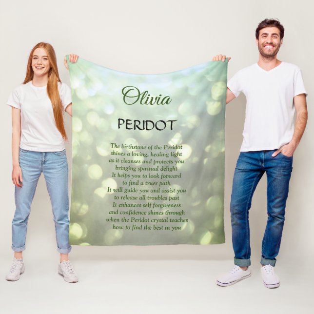 August Birthstone Peridot design Fleece Blanket (In Situ)