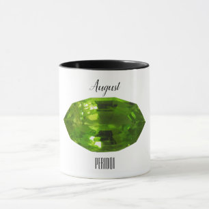 August Birthstone Peridot Gemstone Art Mug