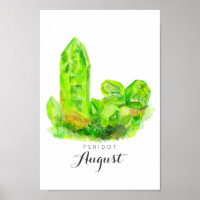 August Birthstone - Peridot Watercolor | Poster