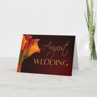 August calla lily wedding card