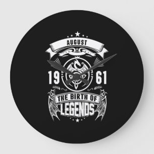 August Gift 1961 The Birth Of The Legends Large Clock