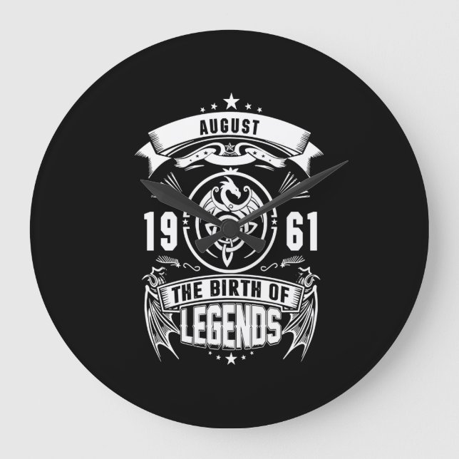 August Gift | 1961 The Birth Of The Legends Large Clock (Front)