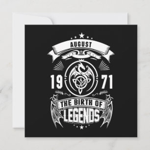 August Gift 1971 The Birth Of The Legends Invitation
