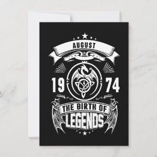 August Gift 1974 The Birth Of The Legends Invitation