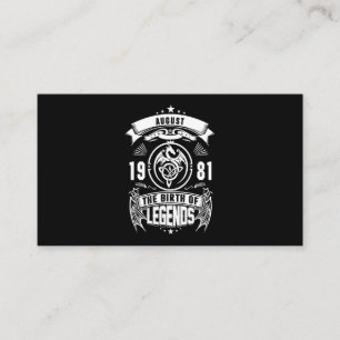 August Gift   1981 The Birth Of The Legends Business Card