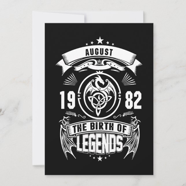 August Gift | 1982 The Birth Of The Legends Invitation (Front)