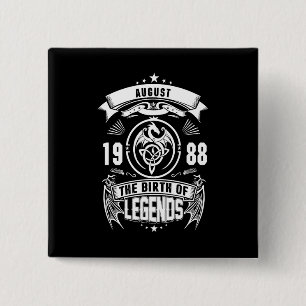 August Gift 1988 The Birth Of The Legends 15 Cm Square Badge