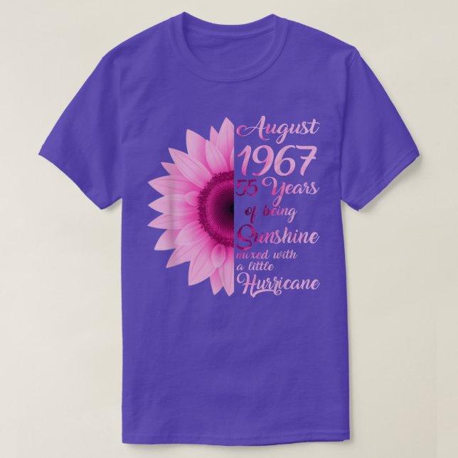 August Girl 1967 TShirt 55 Years Old 55th Birthday (Design Front)